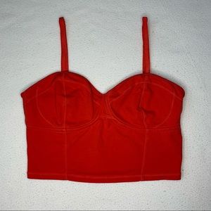 Aritzia Talula Red Crop Bustier Tank